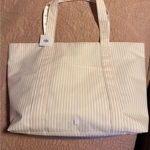 TRVL Design Jumbo Tote Striped Cream Tote Bag